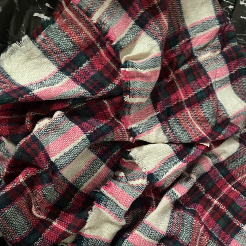 Plaid Pink and Black poncho